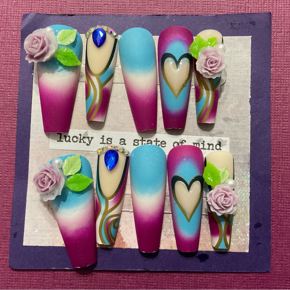 Colorful Gradient Press-On Nails - Summer Fun Collection